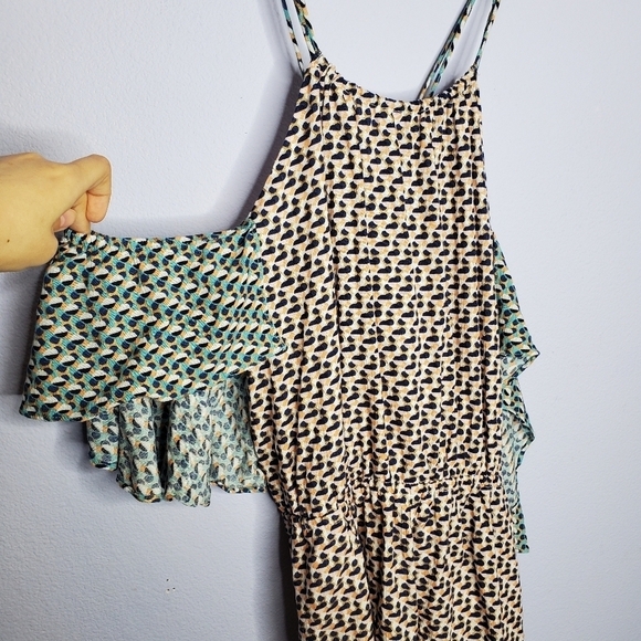 Anthropologie Printed Cold Shoulder Strappy Romper - Picture 5 of 11